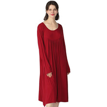Women's New High Elasticity Cotton Sleeve Loose Home Long Dress - Bay Buy Shopping