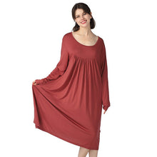 Women's New High Elasticity Cotton Sleeve Loose Home Long Dress - Bay Buy Shopping