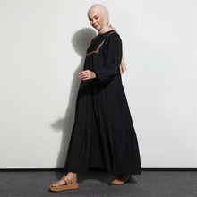 Women's Solid Color Embroidery Loose Dress - Bay Buy Shopping