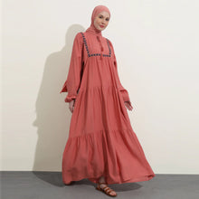Women's Solid Color Embroidery Loose Dress - Bay Buy Shopping