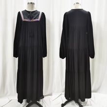 Women's Solid Color Embroidery Loose Dress - Bay Buy Shopping