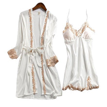 Women's Spring Two Piece Silk Sleeping Dress - Bay Buy Shopping